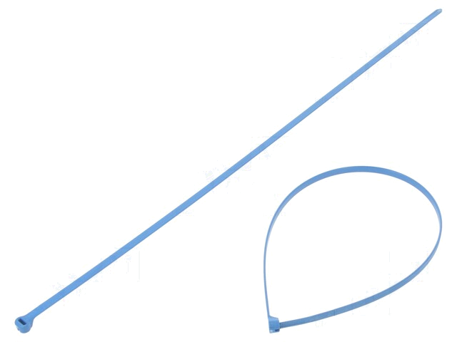 Kabelbinder; met metaal; L: 361mm; W: 4,8mm; polyamide; 222N; blauw Kabelbinder; met metaal; L: 361mm; W: 4,8mm; polyamide; 222N; blauw